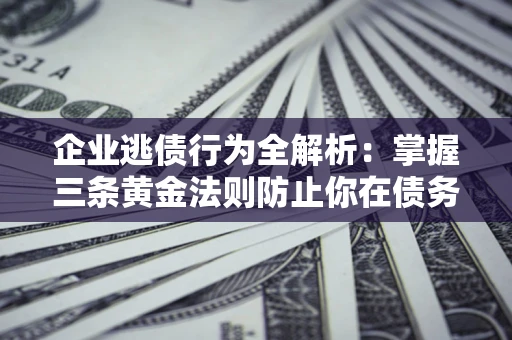 武汉企业逃债行为全解析：掌握三条黄金法则防止你在债务乱局中“踩雷”